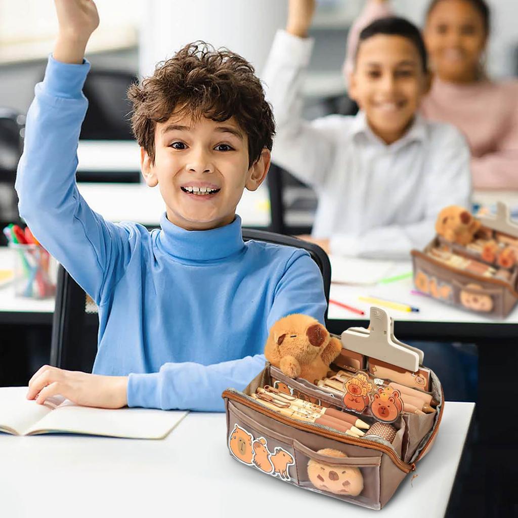 Cytrynowy Dziesięciowarstwowy Piórnik z Szerokim Otworem Wysokiej Jakości Piórnik o Dużej Pojemności Wielofunkcyjny Dla Uczniów Gimnazjum i Liceum