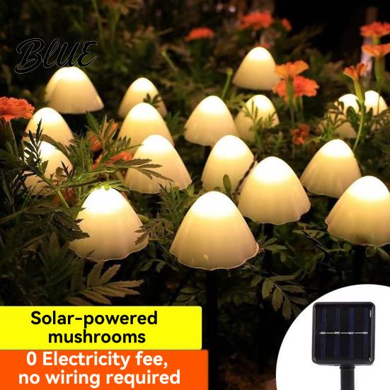 Solar Lawn Decoration Waterproof Fairy with Garden String Lamp Light Mushroom Stake IP65 Powered