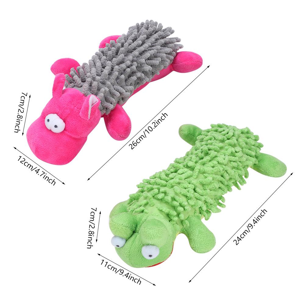 2 Pcs Frog and Hippo Shape Plush Dog Chew Bite Toy Pet Dogs Puppy Interactive Training Toys
