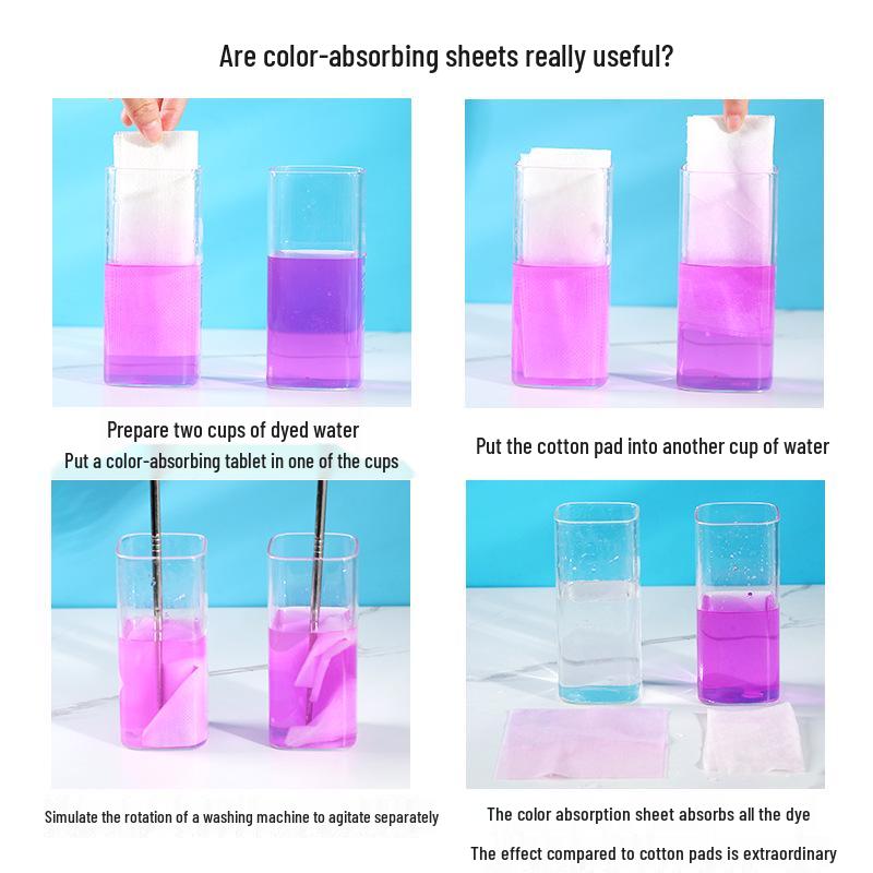 Japanese Mite Removal Color Catcher Laundry Sheets: Prevent Dye Bleeding in Mixed Washes