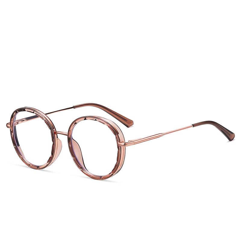 0 -0.5 -0.75 To -6.0 Round Myopia Glasses With Prescription 1.56 Aspheric Blue Blocking Light Student Computer Optical Spectacles