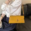 Women Elegant Flap Shoulder Bag Metal Lock Rectangle Clutch Purse with Dual Chain Strap Minimalist Solid Color Evening Party Wedding Crossbody