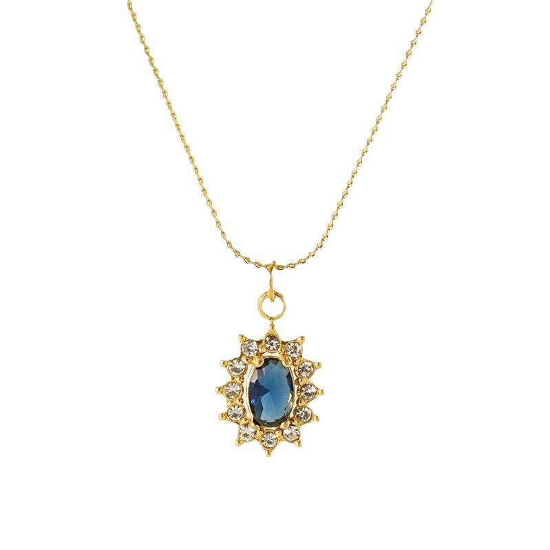 Stainless Steel Sunflower Zircon Bamboo Necklace High-grade Sporty Color-free Pendant All-match