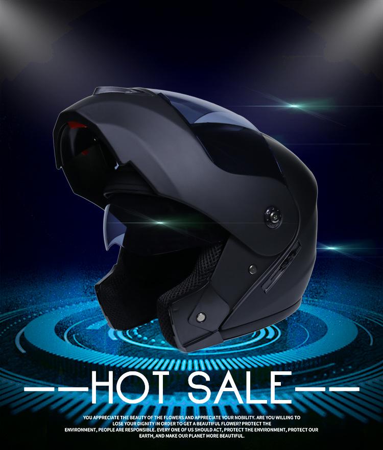 Unisex Flip Up Racing Helmet Modular Dual Lens Motorcycle Helmet