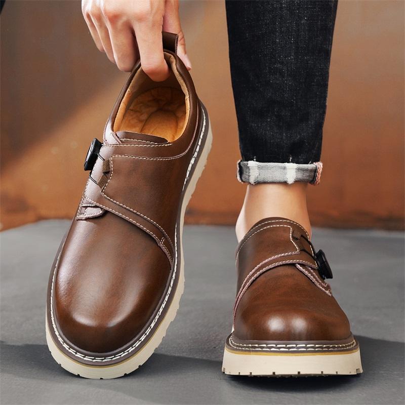 Fashion Four season casual men's leather shoes Fashion designer style Work and office Leisure Business 38-46 Trendy plus size NEW