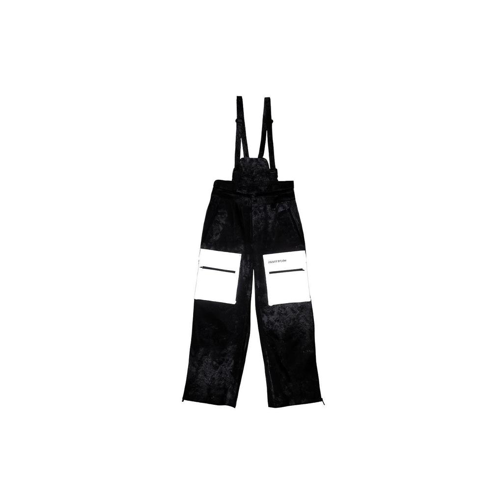 Li Ning CF Wu Xing Series Show Style Polyester Straight Leg Reflective Loose Overalls Unisex Overalls Black Gray AYKR991-3