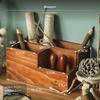 2tier Vintage Wooden Desktop Organizer, MultiFunctional Storage Box, Pen Holder