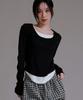 Like The Most Slim Side Off Layered T-Shirt_Black