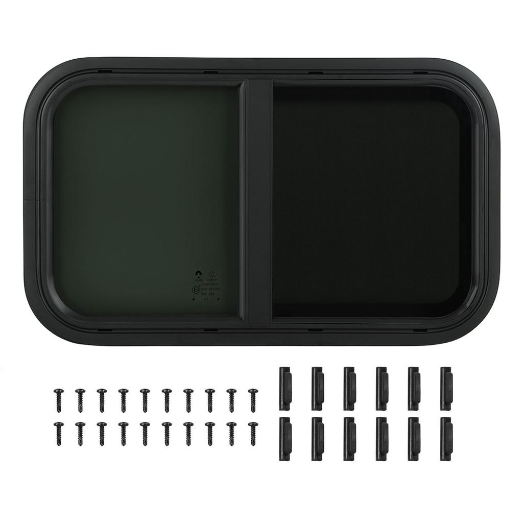 Push Pull Window with Removable Insect Net Rounded Corner Sealed Waterproof UV Proof for Camper RV E