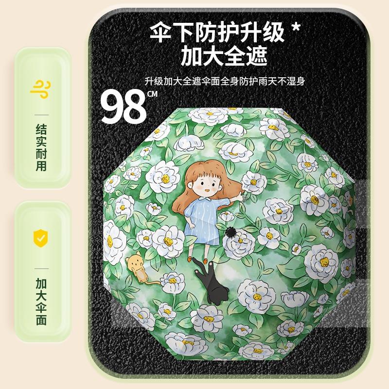 Parasol Thickened vinyl sun protection, UV protection, weather and rain dual-purpose female wind student umbrella high value