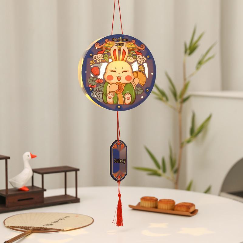 Children's DIY Luminous Rabbit & Flower Lantern Kit for Mid-Autumn Festival