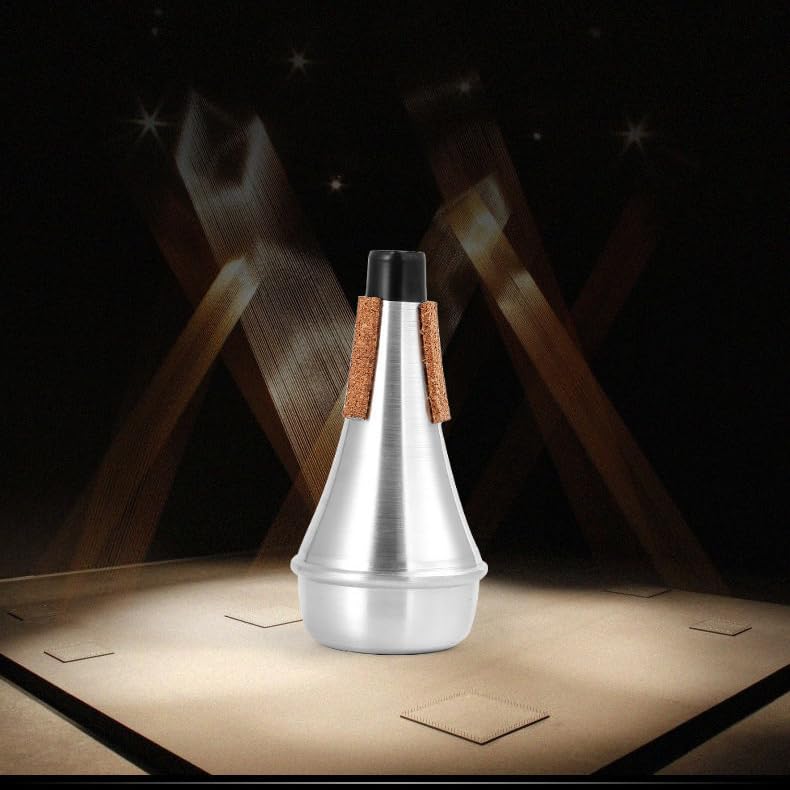 Dreld Trumpet Silencer, Straight Mute, for Home Practice, Silences Sound, Aluminum Alloy, Reduces Volume, Absorbs Sound, Prevents Indoor Noise,