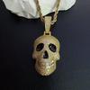 Skull Pendant Necklace Iced Out Moissanite Inlaid Environmental Copper Hip Hop Jewelry For Men Women