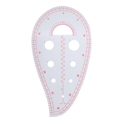 Righello Curvo Multifunzionale Patchwork Semicircolare per Posizionamento Bottoni Tasca Scollo
