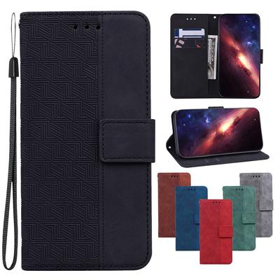 Geometryczne tłoczone skórzane etui do Sony Xperia 10VI 5V 5VI 1VI ACE3 5III 10III Kickstand portfel z przegródkami na karty etui na książki etui do Sony Xperia L4 XZ3