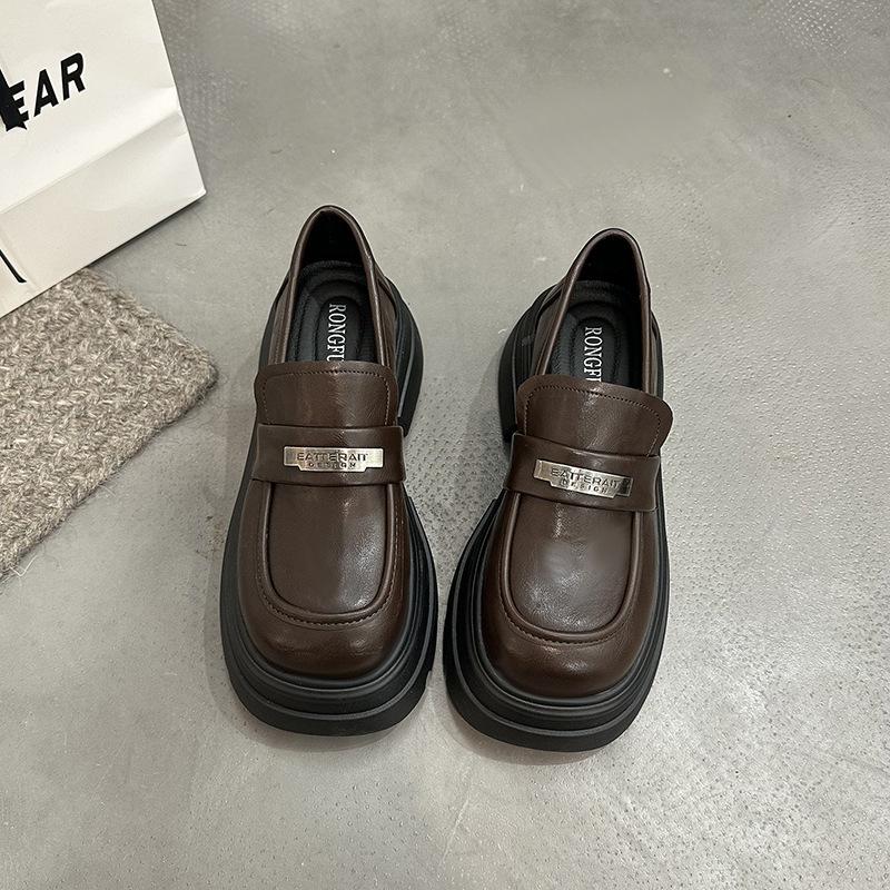 

Японская платформа jk лоферы женские осень 2025 новые британский стиль ретро маленькие кожаные туфли универсальные одинарные туфли 40 коричневый