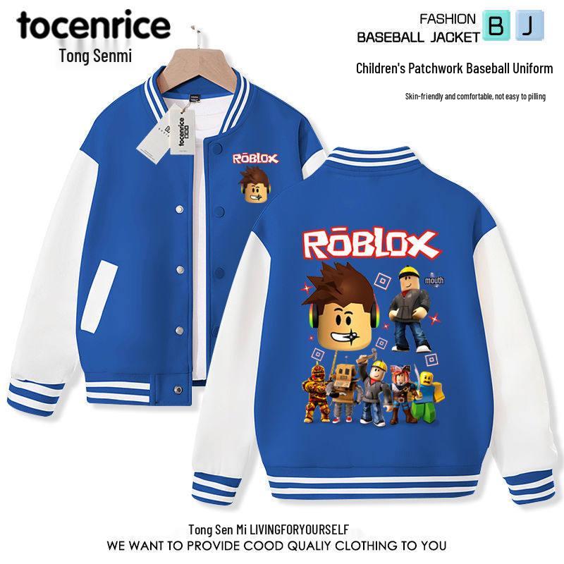 Roblox Kids' Baseball Uniform Jacket - Long Sleeve Children's Wear for Boys and Girls