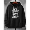 European Plus Size Men's Letter Print Casual Hoodie