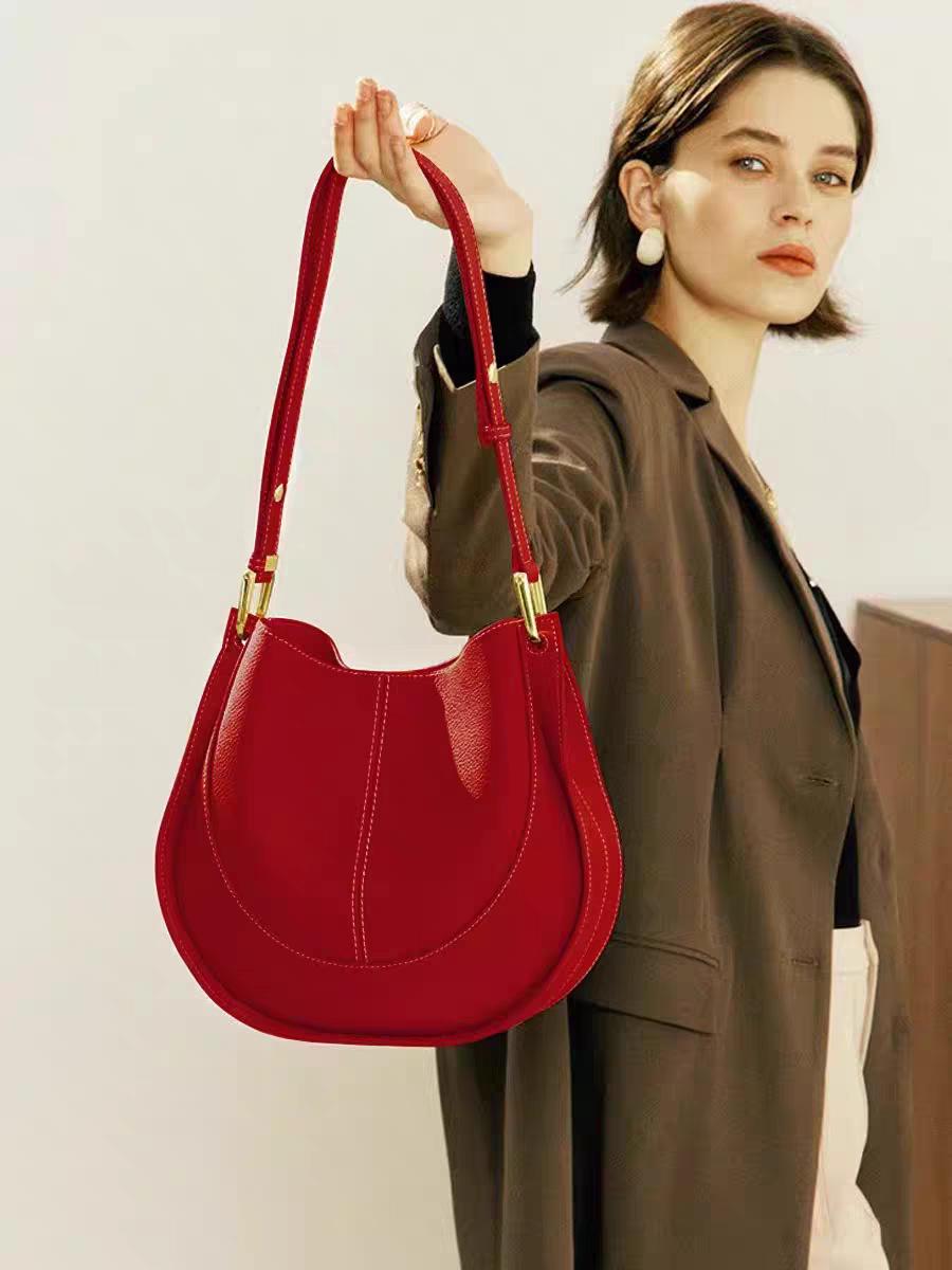 

Весна 2025 года, роскошная женская сумка-седло из мягкой кожи — модная, вместительная, через плечо и через плечо