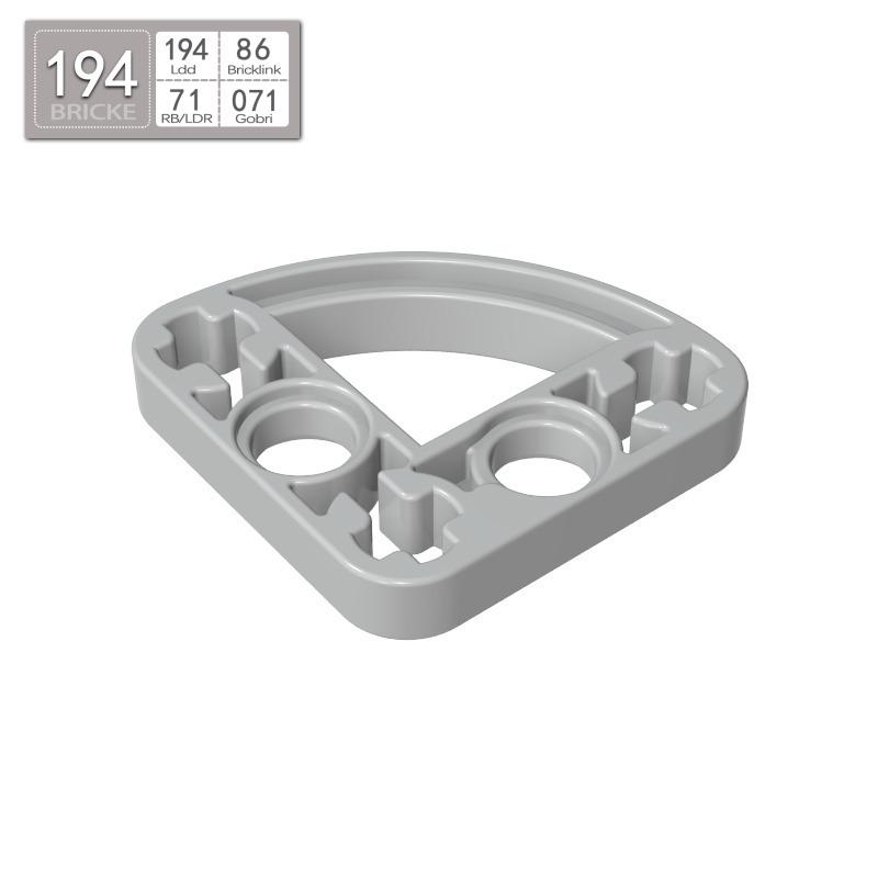 

BRICKE 3x3 Изогнутый Шарнир (тонкий) Совместимо с конструктором Lego 32249 50g (approx. 58pcs) светло-серый