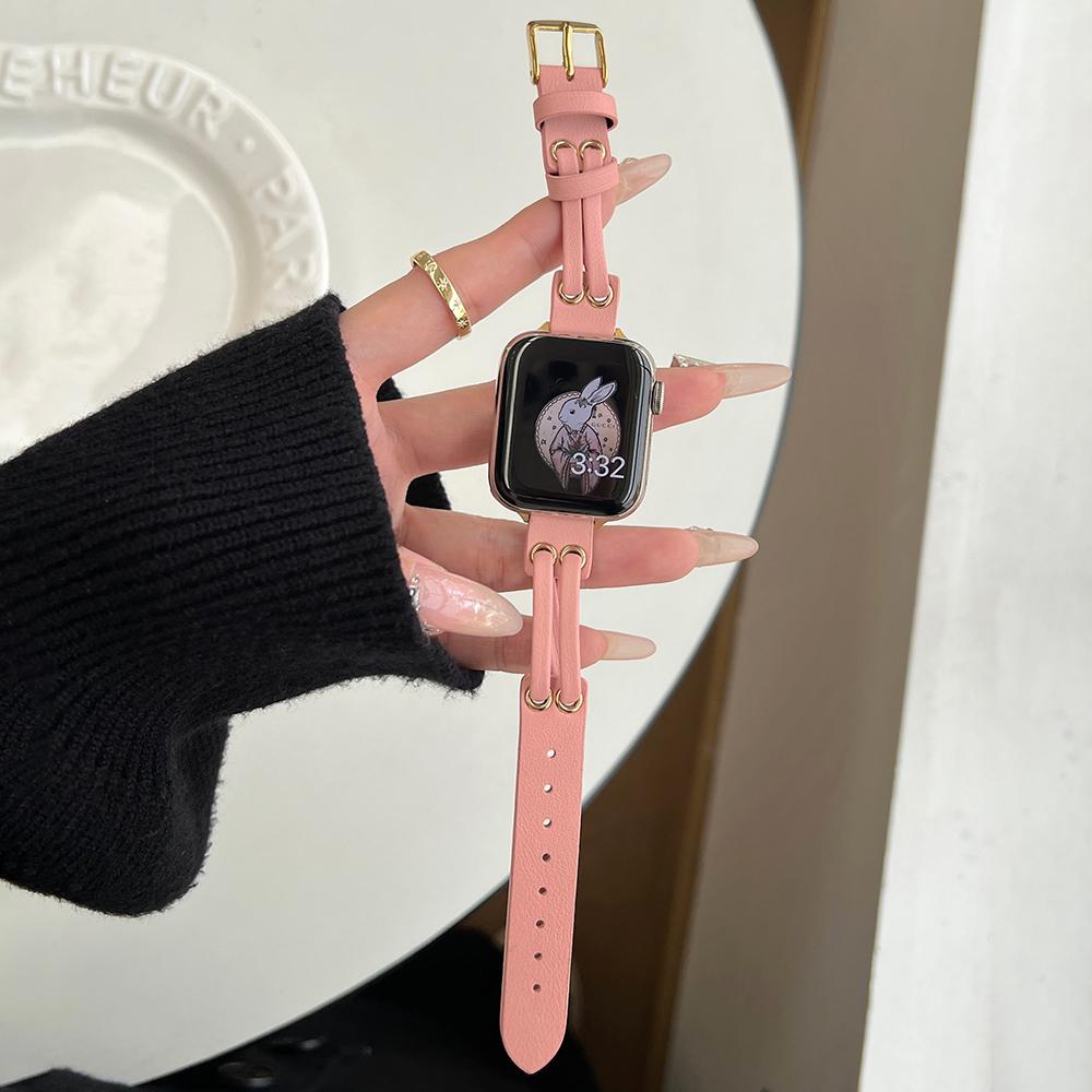 Band For Apple Watch Series 10 42mm/9 8 7 41mm/SE (2023) SE (2022) SE 6 5 4 40mm/3 2 1 38mm Genuine Cow Leather Wrist Strap