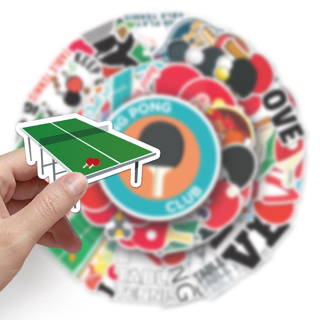 50 Tischtennis Doodle Personalisierte Sportperipherie DIY Handy Skateboard Koffer Aufkleber Wasserdicht