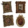 Decorative Vintage Frame Retro Photo Frame, Golden Coated Distressed Picture Resin with Rococo Classic Wall Decor Texture, Tabletop And Mount