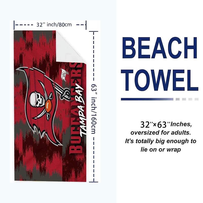 Tampa Bay Buccaneers Print Beach Towel, Large Soft Quick Dry Towel for Beach Camping Swimming