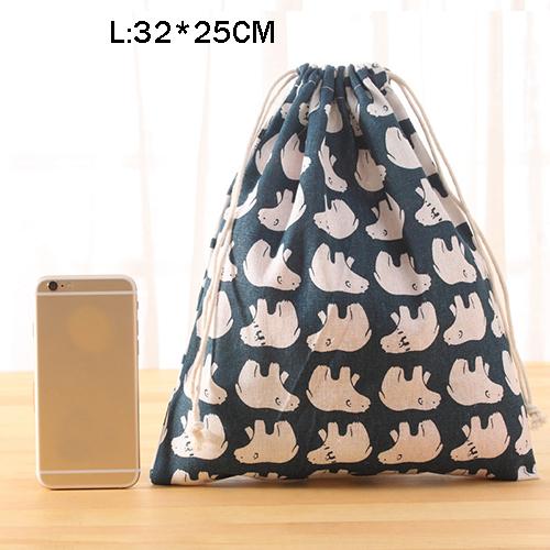 Trendy Lightweight Drawstring Carryalls Girls Shoes Carryalls Women Cotton Travel Pouch Storage Clothes Handbag High Quality Makeup Carryall