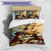 3pcs Duvet Cover Set (1*Duvet Cover + 2*Pillowcase, Without Core), Captain Jack Sparrow Print Bedding Set, Bedroom Decor, All‑Season, Gift