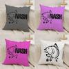 Pillow Case N-Nash Fishing Logo Office Sofa Dorm Chair Back Short Plush Double-Sided Printing Home Cushion Cover