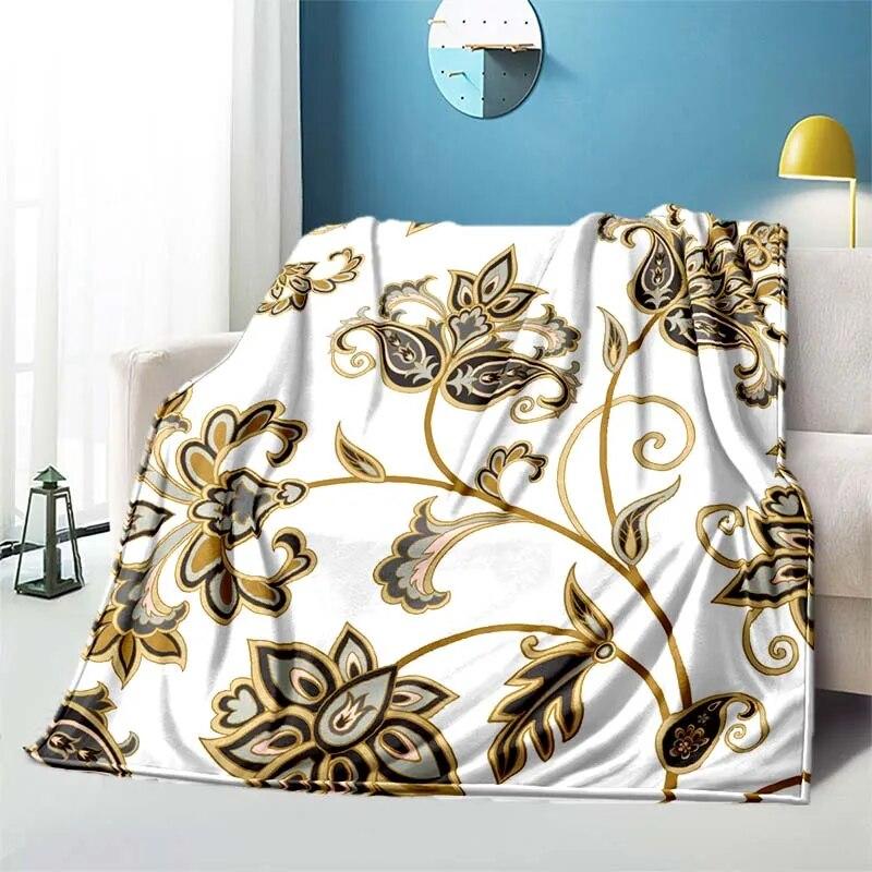 Retro Patternblanket Sofa Blanket Air Conditioning Cover Blanket Blankets for Beds Cute Blanket Children‘s Blanket Thin Blanket