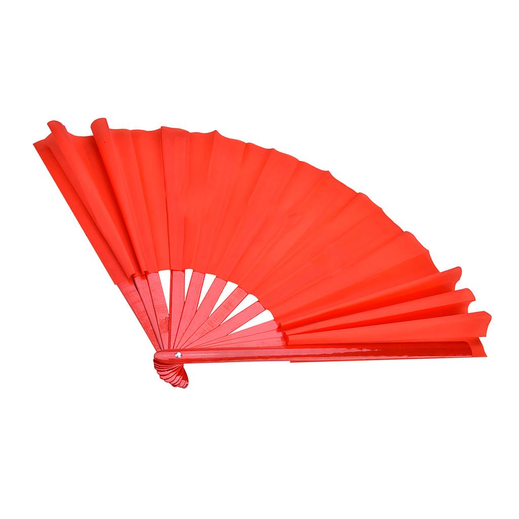Tai Chi Martial Arts Kung Fu Bamboo Silk Dance Pratice Training Performance Fan (Red Rib)