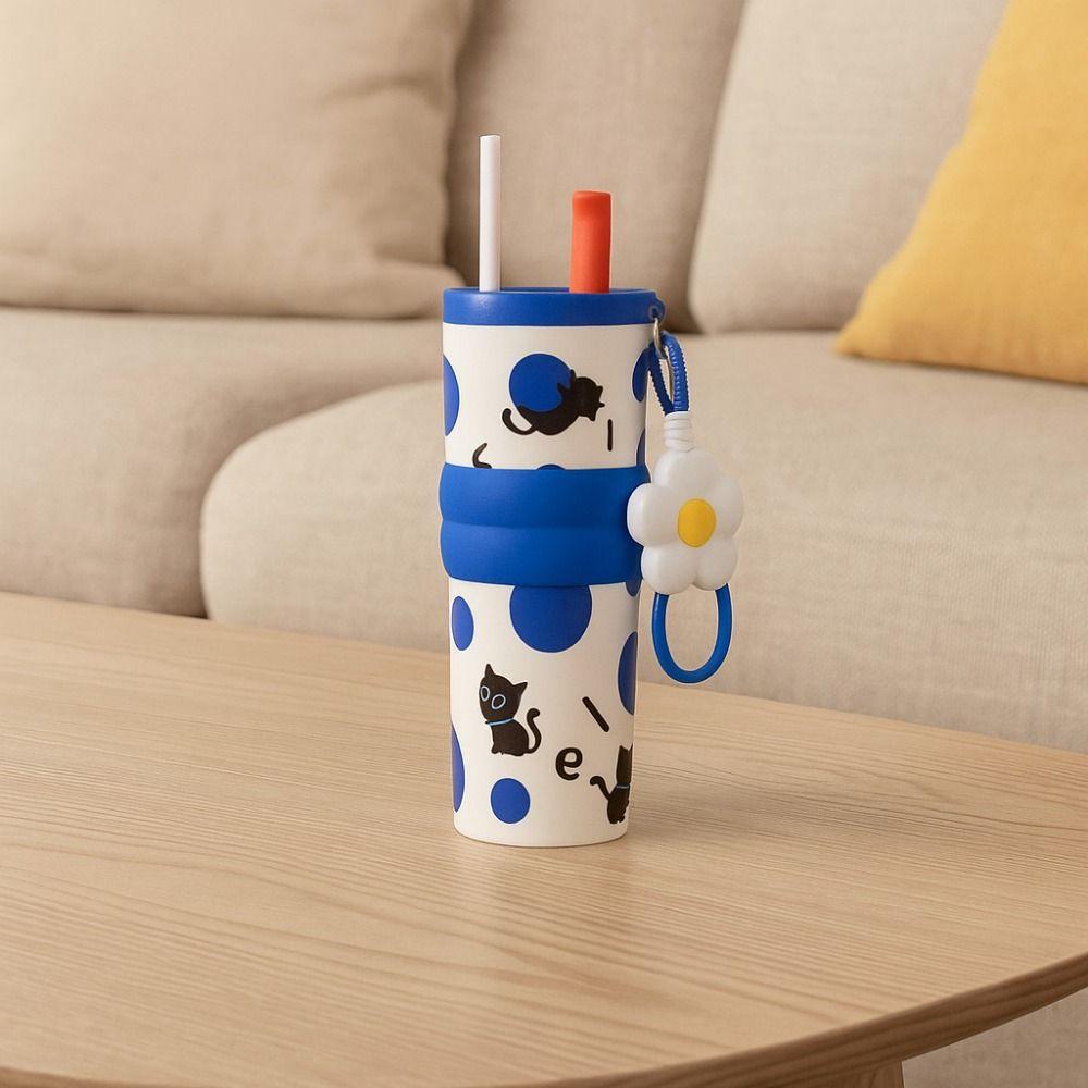 Ceramic Coated Vacuum Cup Stainless Steel Thermal Water Bottle Practical Vacuum Mug  Sports