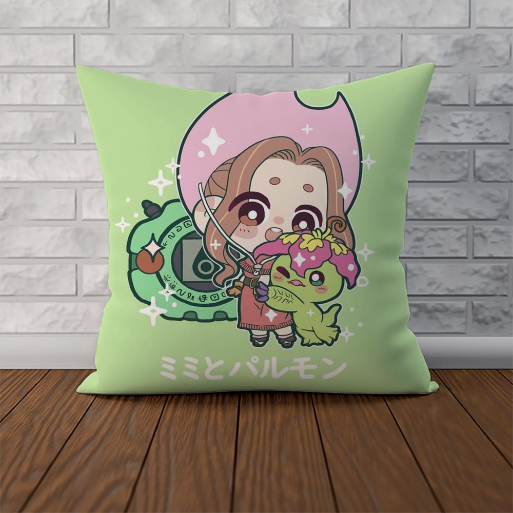 DDigimon Adventure Pillow Case For Car Sofa Decorative Home Doublesided Print Plush Square Throw Pillow Cushion Cover