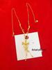Golden Princess Heart Tassel Bow Necklace & Choker Set for Women