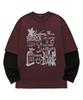 VANNWORKS Layered Broken Star Long Sleeve (Vvll0220) Burgundy/Black (C Type)