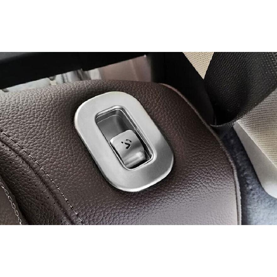 Silver 2pcs Rear Seat Switch Frame Trim Fit For Benz 2020-2022 GLE GLS Titanium