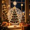 Party Atmosphere Light Christmas Suction Cup Window Light, Santa Claus Xmas Tree Warm Glow Home Decor Snowman Glass Ornament, Holiday Acrylic Hanging