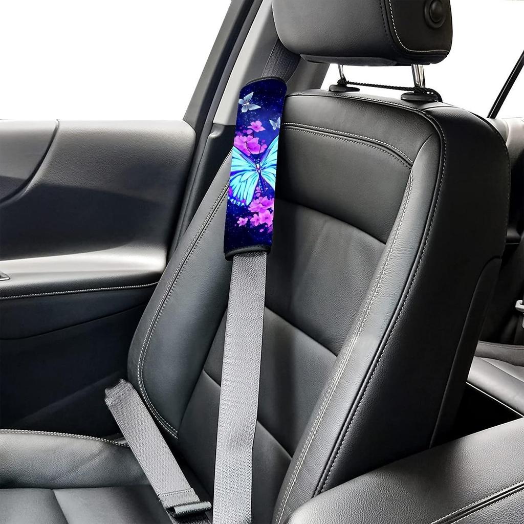 Car Seatbelt Cover - Comfortable Shoulder Pad with Black Straps for All Vehicles, Seatbelt Padding|Elegant Accessory|Stylish Car Decor