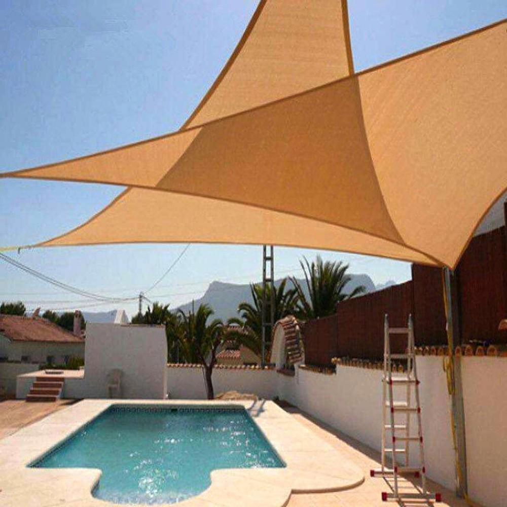 Triangular Sunshade Sail for Pool and Garden - Oxford Cloth, Available Now.