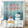 Tuniu Festive Snowman Winter Holiday Bathroom Shower Curtain Set Waterproof Cute Fun Decor