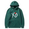 Mens Oversized Hooded Sweatshirt With XO Letter Print Loose Fit Streetwear Casual Top