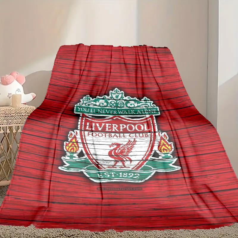 [1pc Liverpool FC Blanket] All-Season Blanket - Cozy Blanket for Sofa Couch Home Decoration, Digital Printed Nap Blanket
