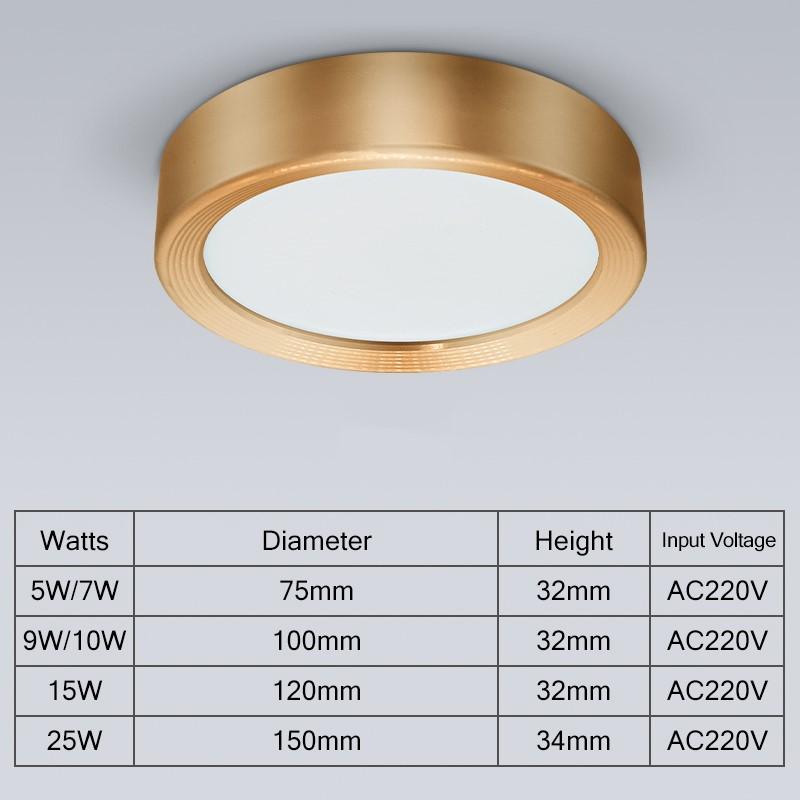 Moderne LED-taklamper 15W 10W 7W 5W runde taklamper Stue Soverom Naturlig lys Overflatemontert Panellysarmatur