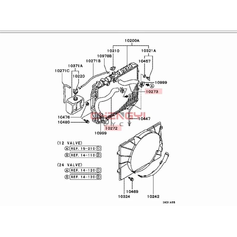 Radiator Heater Hose Upper And Lower Water Pipes For Pajero Montero V23W V43W V44W V45W AT/MT MR127894 MR204324