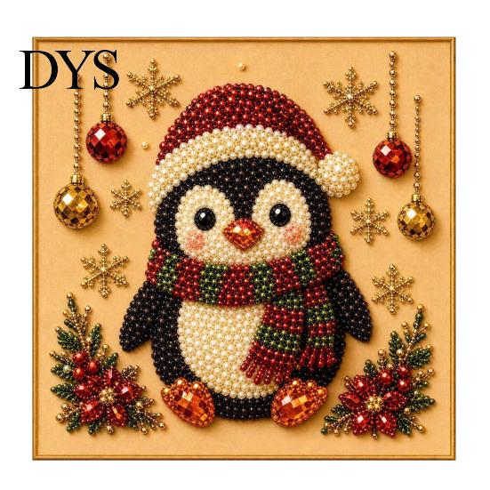 Kit de Arte de Perlas Artificiales para Principiantes, Kit de Pintura de Navidad, Proyecto Creativo de Manualidades de Invierno 3D DIY para Adultos, Festivo