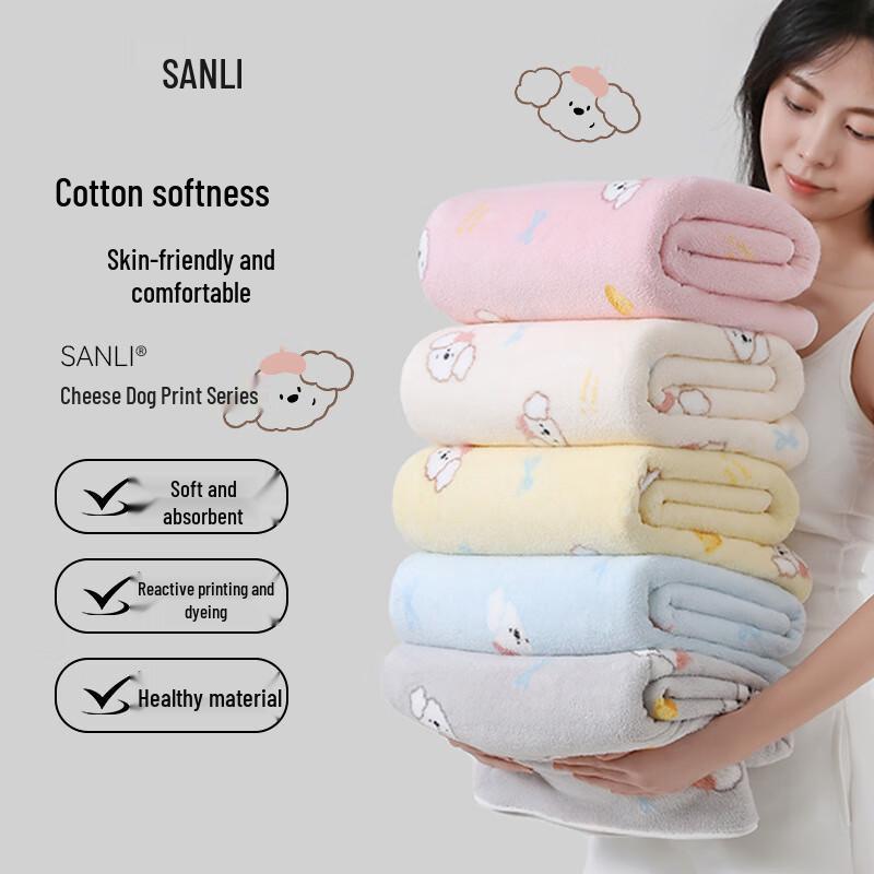 

Мультяшний корал-флісовий рушник для ванної Sanli (Сирний Хот-дог)