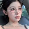 Y2K Harajuku Retro Small Square Frame Glasses for Women Metal Eyeglasses Clear Reading Spectacle Blue Light Blocking Eyewear