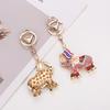 Fashion Rhinestone Elephant Keychains Cute Animal Keyrings Car Key Chain Women Bag Charm Pendant Jewelry